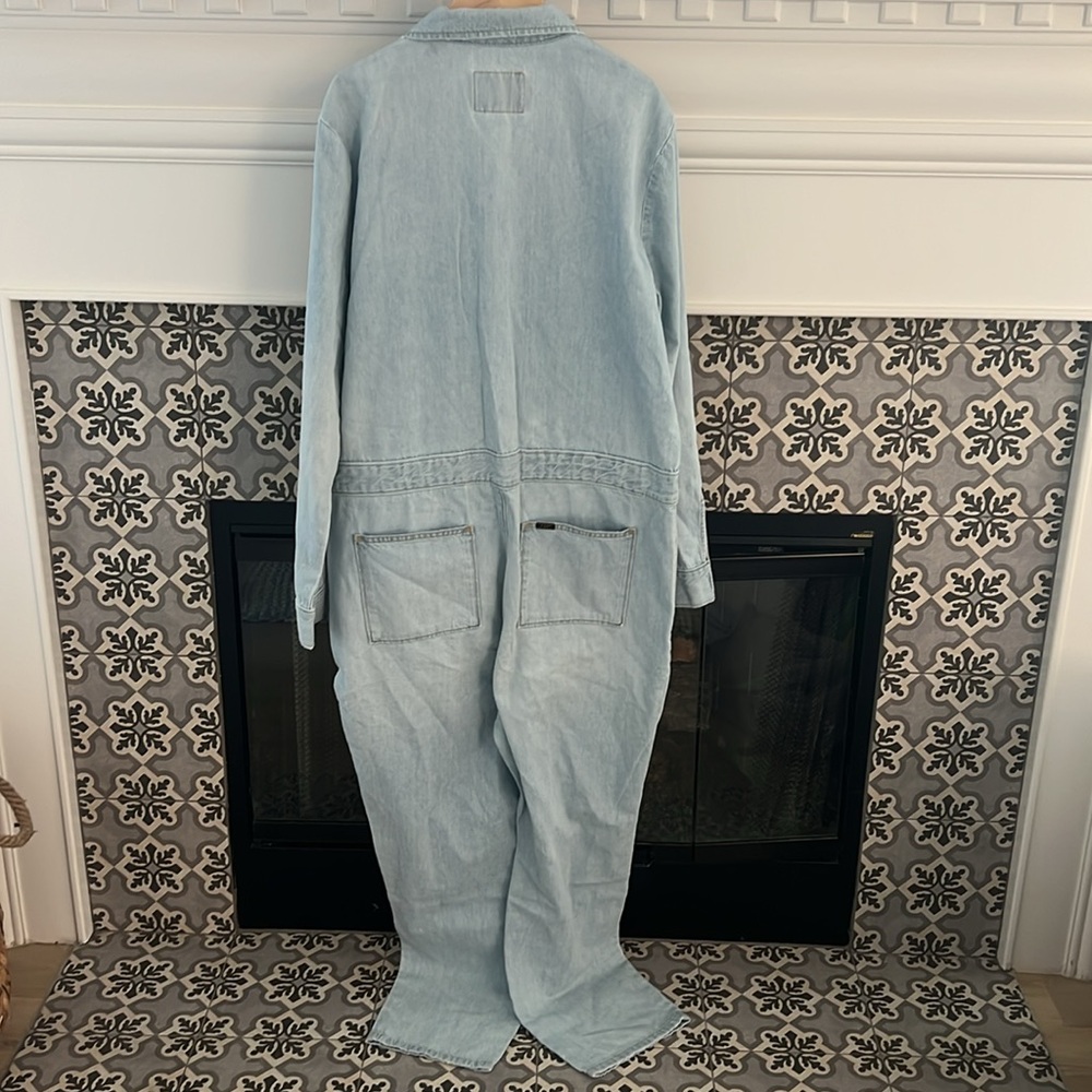 Free People x Lee Denim Union Alls Jumpsuit Collaboration Jeans L - Picture 9 of 10